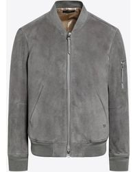 Tom Ford - Suede Leather Bomber Jacket - Lyst