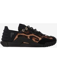 Dolce & Gabbana - Leopard-Print Cotton Ns1 Slip-On Sneakers - Lyst