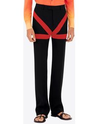 Ferragamo - Tailored Pants With Satin Inlay - Lyst