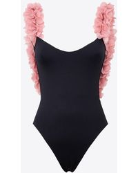 LaRevêche - Amira One-Piece Swimsuit With Floral Applique - Lyst