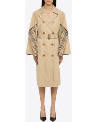 Burberry - Double-Breasted Cape Coat - Lyst