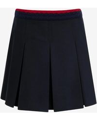 Moncler - Pleated Mini Skirt With Braided Trim - Lyst