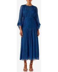Shona Joy - Maya Ruched Paneled Midi Dress - Lyst
