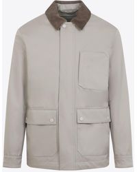 Canali - Velvet Collar Utility Jacket - Lyst