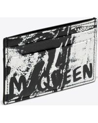 Alexander McQueen - Graffiti Logo Leather Cardholder - Lyst