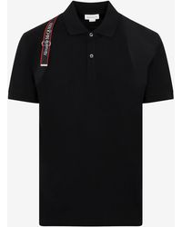 Alexander McQueen - Harness Polo T-Shirt With Logo Tape Detail - Lyst