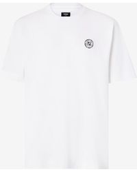Fendi - Ff Postcard Logo Patch T-Shirt - Lyst