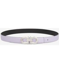 Ferragamo - Gancini Reversible Grained Leather Belt - Lyst