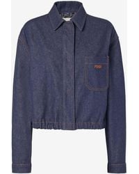 Fendi - Ff Logo Patch Denim Jacket - Lyst