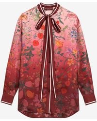 Gucci - Floral Print Silk Ombre Shirt - Lyst
