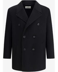 Saint Laurent - Double-Breasted Wool Blazer - Lyst