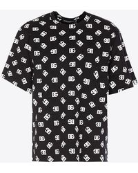 Dolce & Gabbana - All-Over Dg Logo Crewneck T-Shirt - Lyst