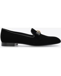 Versace - Gianni Ribbon Velvet Loafers - Lyst