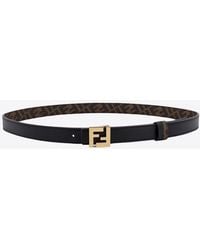 Fendi - Ff Logo Reversible Leather Belt - Lyst