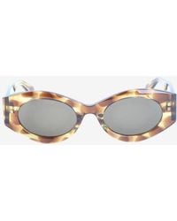 Alaïa - Oval-Frame Logo Sunglasses - Lyst