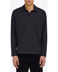 Ferragamo - Logo Embroidered Long-Sleeved Polo T-Shirt - Lyst