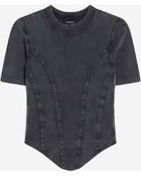 Balenciaga - Corset-Style Cropped T-Shirt - Lyst