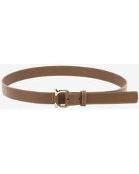 Ferragamo - Gancini Buckle Leather Belt - Lyst