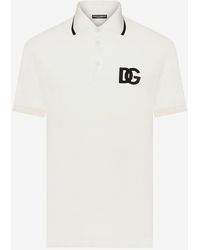 Dolce & Gabbana - Logo-Embroidered Polo T-Shirt - Lyst
