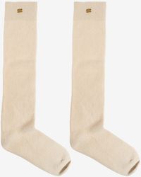 Ganni - Logo Yak Wool Socks - Lyst