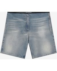 Prada - Washed Denim Shorts - Lyst