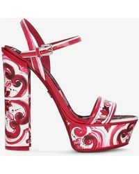 Dolce & Gabbana - Keira 105 Majolica Print Platform Sandals - Lyst