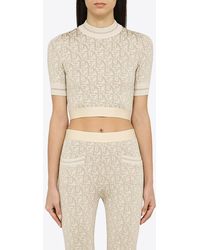 Palm Angels - Monogram Jacquard Cropped Top - Lyst