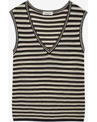 Anine Bing - Lowen Striped V-Neck Top - Lyst