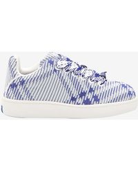 Burberry - Box Check Knit Low-Top Sneakers - Lyst