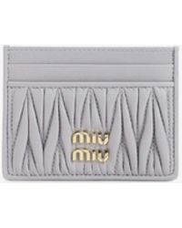 Miu Miu - Matelassé Leather Cardholder With Logo - Lyst