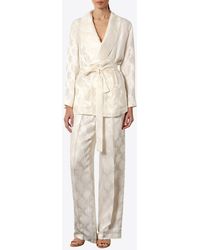 Fendi - Jacquard Silk Belted Jacket - Lyst
