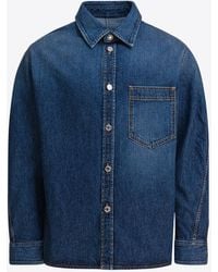 Givenchy - Logo Patch Denim Overshirt - Lyst