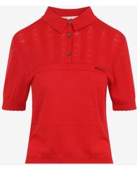 Marni - Openwork Knit Polo T-Shirt - Lyst