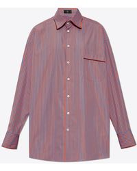 Etro - Striped Oversized Button-Up Shirt - Lyst