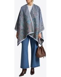 Etro - Paisley Jacquard Wool-Blend Cape - Lyst