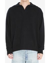 Roberto Collina - Wool-Blend Long-Sleeved Polo T-Shirt - Lyst