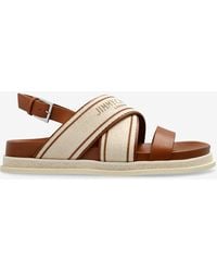 Jimmy Choo - Joa Canvas And Leather Sandals - Lyst