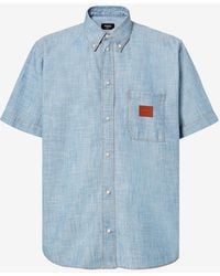 Fendi - Cotton Shirt With Denim Effect - Lyst