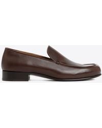 The Row - Flynn Classic Leather Loafers - Lyst