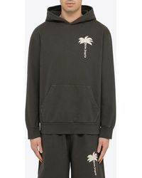 Palm Angels - Palm Print Hooded Sweatshirt - Lyst
