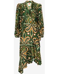 FARM Rio - Pineapple Ikat Long-Sleeved Midi Dress - Lyst