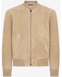 Tom Ford - Perforated Cashmere Suede Bomber Jacket - Lyst