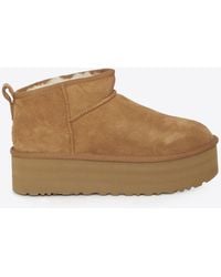 UGG - Classic Ultra Mini Platform Suede Boots - Lyst