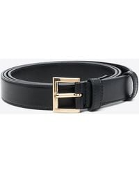 Prada - Triangle-Logo Leather Belt - Lyst
