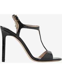 Tom Ford - Angelina 105 Croc-Embossed Patent Leather Sandals - Lyst