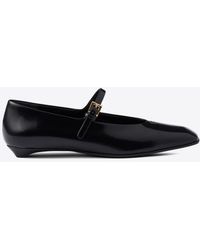 Prada - Mary-Jane Leather Ballet Flats - Lyst