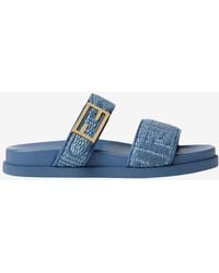 Fendi - Feel Ff Baguette Buckle Slides - Lyst