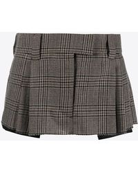 Miu Miu - Prince Of Wales Check Mini Skirt - Lyst