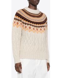 Moncler - Cable Knit Jacquard Sweater - Lyst