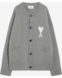 Ami Paris - Wool Cardigan Ami De Coeur - Lyst